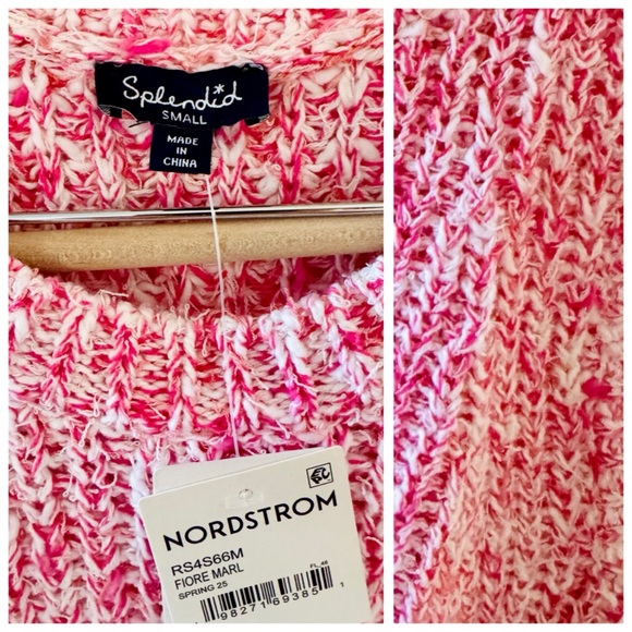 Splendid Elysees Sweater Tank, Fiore Marl (Pink) sz. S - Picture 11 of 14